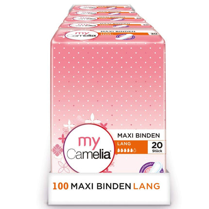 Camelia Maxi ieliktņi, garie, pašlīmējošie, 5 x 20 gabali