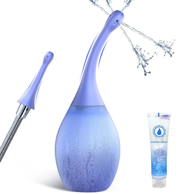 Anālā duša anālā seksa klizmas intīmai dušai sievietēm - 300 ml silikona anālā duša vīriešiem un sievietēm ar elastīgu klizmas dušas uzgali, pretplūsmas maksts dušas irrigators resnās zarnas apūdeņošanai anālā duša