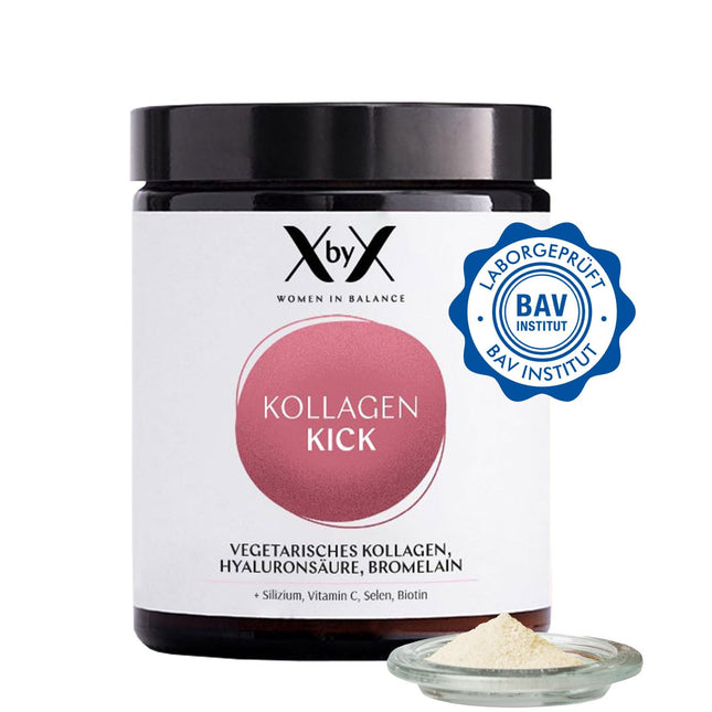 XbyX kolagēna deva 90 g | 45 porcijas | Veģetārs augstākās kvalitātes kolagēna pulveris no olu čaumalas membrānas ādai, matiem, kauliem, muskuļiem, nagiem un locītavām | 1., 5. un 10. tipa kolagēns | no Vācijas