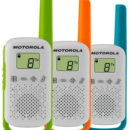 Motorola Talkabout T42 trīskāršās PMR radioaparāti (3 gab. komplekts, PMR446, 16 kanāli, diapazons 4 km)