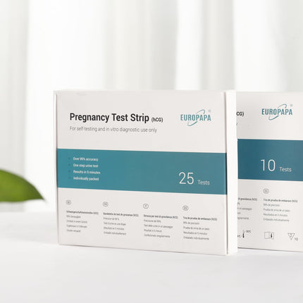 EUROPAPA® Healthcare 10 īpaši jutīgs grūtniecības tests - agrīna grūtniecības tests - grūtniecības tests - agrīna grūtniecības tests (10 gab.)
