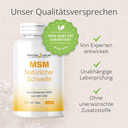 MSM dabīgais sērs - 120 lielas devas tabletes 1 mēnesim - 4000 mg tīra, augstas kvalitātes MSM no ASV - Bez piedevām un vegānisks