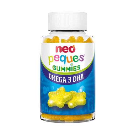 NEO PEQUES Peques | Omega 3 un DHA želejkonfektes bērniem | Citrona garša | 30 vienības | Veicina atmiņu| Želejkonfektes ar holīnu un B vitamīniem | Bērniem no 3 gadu vecuma