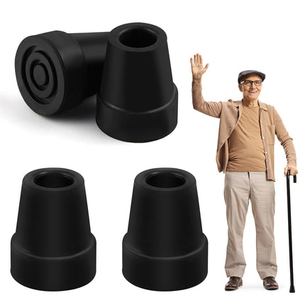 4 kruķu gumijas gabali, 19 mm nūjas gumijas buferis, neslīdoši gumijas uzgaļi, nūjas kruķu gumijas uzgaļu nomaiņa, nūjas, pārgājienu nūjas, nūju aksesuāri senioriem