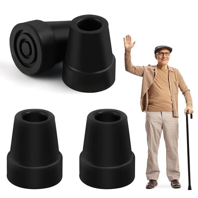 4 kruķu gumijas gabali, 19 mm nūjas gumijas buferis, neslīdoši gumijas uzgaļi, nūjas kruķu gumijas uzgaļu nomaiņa, nūjas, pārgājienu nūjas, nūju aksesuāri senioriem
