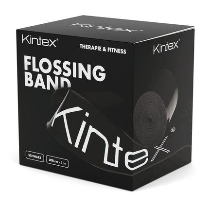Kintex Voodoo zobu diega lente, 208 cm x 5 cm, kompresijas lente, terapija, mobilitāte, rehabilitācija, zobu diega lietošana, zobu diega lente, treniņi, reģenerācija (melna)