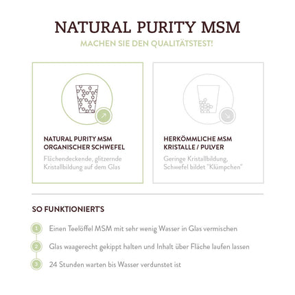 MSM organiskie sēra kristāli (99,9% metilsulfonilmetāns) Dabīga tīrība – 453 g tīra kristāla forma – augstāka biopieejamība un lielāka deva nekā kapsulām un pulverim