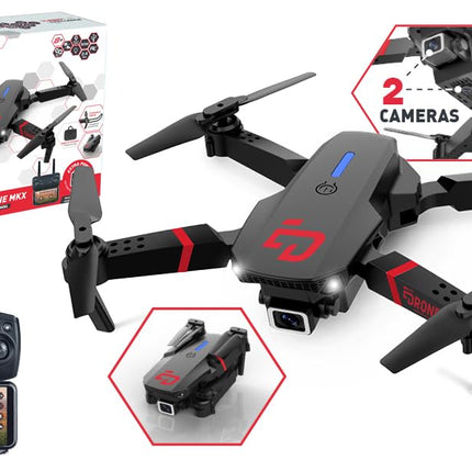TURBO IZAICINĀJUMS - Elite Drone MKX - Drons - 400318 - Lidaparāts - Melns - 2 uzlādējamas baterijas - Plastmasa - Dāvana - Dzimšanas diena - Gaismas - Video - Vecums 8+