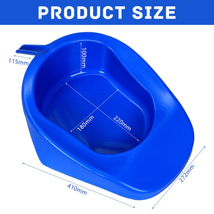 Gultas panna ar vāku, gultas panna, plastmasas pacienta panna, naktspods, gultas pisuāri vīriešiem, sievietēm, vecāka gadagājuma cilvēkiem, zils