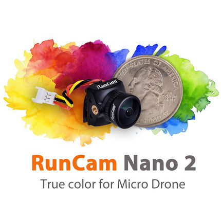RunCam Nano 2 FPV kamera 1/3" 700TVL CMOS FPV kamera 1,8 mm (M8) redzesloks 170° PAL/NTSC Nav pārslēdzams 3,2 g mini darbības kamera RC FPV dronam Tinywhoop Cinewhoop