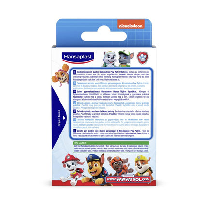 Hansaplast Kids Paw Patrol bērnu plāksteri (20 strēmelītes), brūču plāksteri ar krāsainiem Paw Patrol motīviem uzmundrināšanai, nesāpīgi noņemams plāksteris