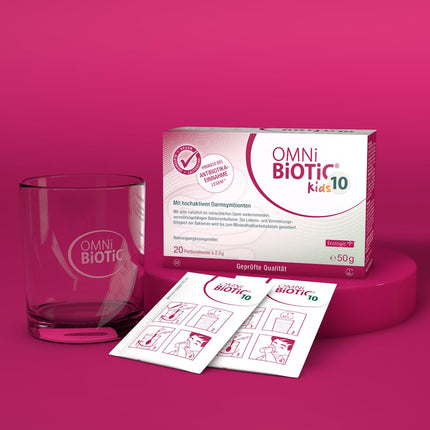 OMNi BiOTiC 10 bērniem | 20 porcijas (50 g) | 10 baktēriju celmi | 10 miljardi baktēriju vienā dienas devā | Pulveris | Ar inulīnu | Vegāns | Bez glutēna | Bez laktozes | Ikdienas lietošanai