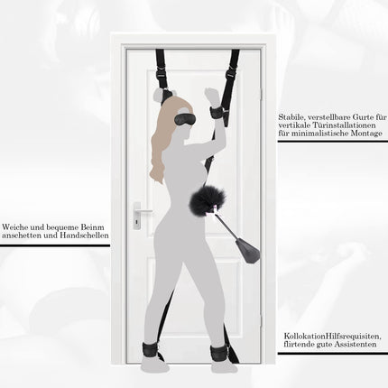 2023 Neu Liebesschaukel Sexschaukel Tür Kit mit Handschellen Sex Bett Fußfesseln & Augenmaske,BDSM Fesseln Sex Set Bondageset Fessel Set,BDSM Möbel Sex Möbel Sexspielzeug für Paare Extrem Sex