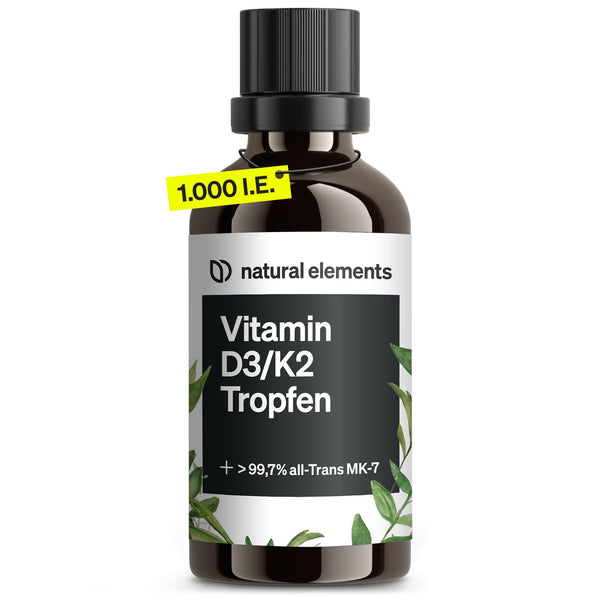 D3 vitamīna + K2 pilieni 50 ml - Premium: 99,7+% All-Trans (K2VITAL® by Kappa) + ļoti biopieejams D3 vitamīns - Laboratorijā pārbaudīts, lielas devas, šķidrs un ražots Vācijā