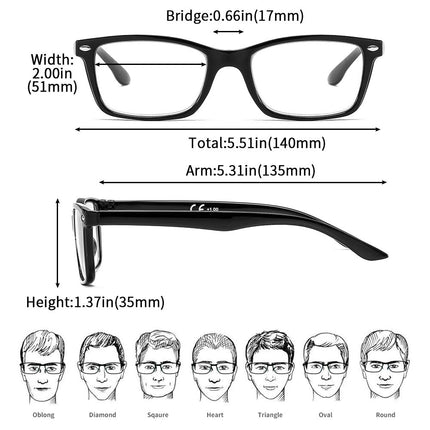 Suertree lasāmbrilles ar atsperu eņģēm, 3 iepakojumi, redzes palīglīdzekļi, brilles lasīšanas palīglīdzekļiem sievietēm un vīriešiem, 2.0X BM151