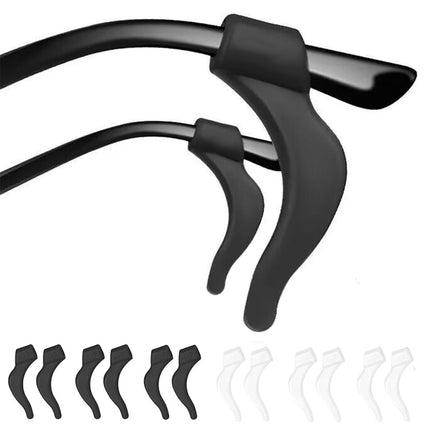 DIAONIAN 12 gabali 6 briļļu turētāju pāri ausīm, briļļu kājiņām, briļļu slīdēšanas aizbāznis, briļļu slīdēšanas aizbāznis, neslīdoši briļļu kājiņi, briļļu turētājs sportam, universāls, brillēm, saulesbrillēm, lasāmbrillēm