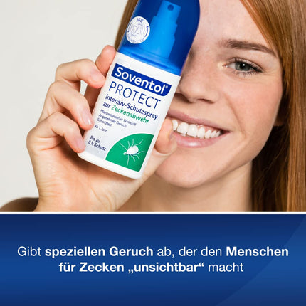 Soventol Protect Tick intensīvās aizsardzības aerosols ērču atbaidīšanai 100 ml - ķermenim un apģērbam - no 1 gada - labi panesams - patīkama smarža