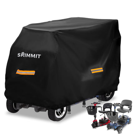 Elektromobiļa brezents, izturīgs 420D Oksfordas auduma mobilitātes skrejriteņa pārsegs, ūdensizturīgs, pret UV starojumu, izturīgs ar ūdensnecaurlaidīgu sloksni, atstarojošām sloksnēm, 3 sprādzēm 3XL (195 x 73 x 119 cm)