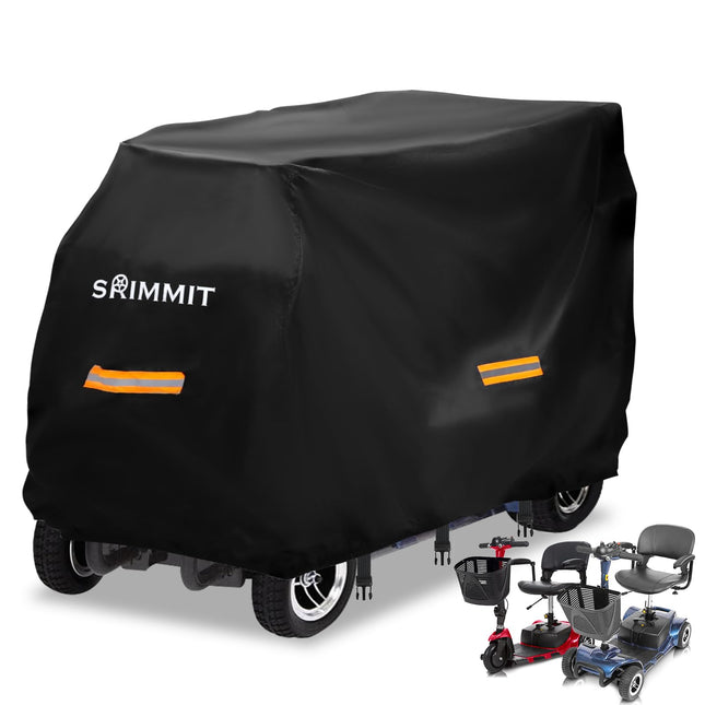 Elektromobiļa brezents, izturīgs 420D Oksfordas auduma mobilitātes skrejriteņa pārsegs, ūdensizturīgs, pret UV starojumu, izturīgs ar ūdensnecaurlaidīgu sloksni, atstarojošām sloksnēm, 3 sprādzēm 3XL (195 x 73 x 119 cm)