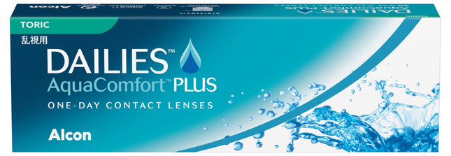 Dailies AquaComfort Plus Toric ikdienas mīkstās kontaktlēcas | 30 gabali | BC 8,8 mm | DIAMETRS 14,4 mm | CIL -1,25 | ASS 180 | -01,25 dioptrijas