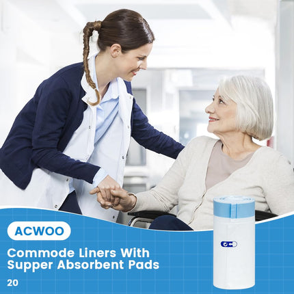 ACWOO tualetes maisiņi ar absorbējošiem paliktņiem, 40 pabērnu ieliktņu iepakojums, vienreizlietojami tualetes paliktņi, pārnēsājami tualetes maisiņi, īpaši absorbējoši