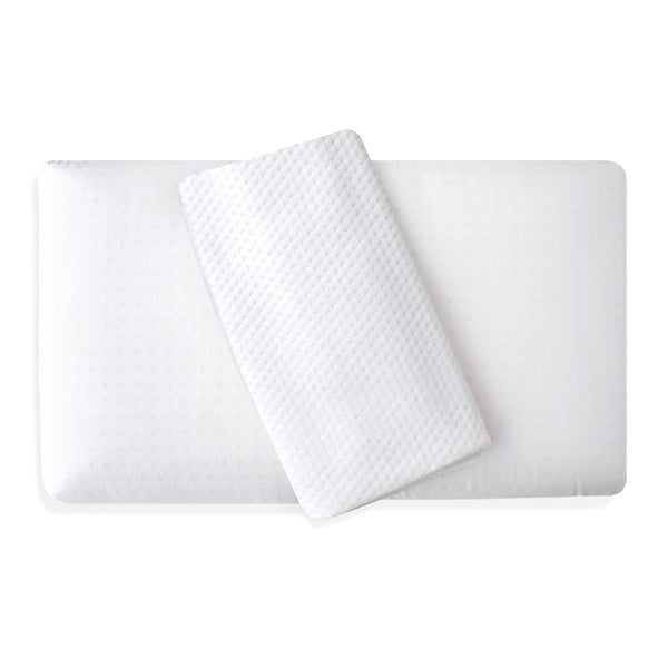 Siebenschläfer ortopēdiskais kakla atbalsta spilvens ar baltu pārvalku - viskozes putu spilvens ar augstumu 12 cm (70 x 35 cm)