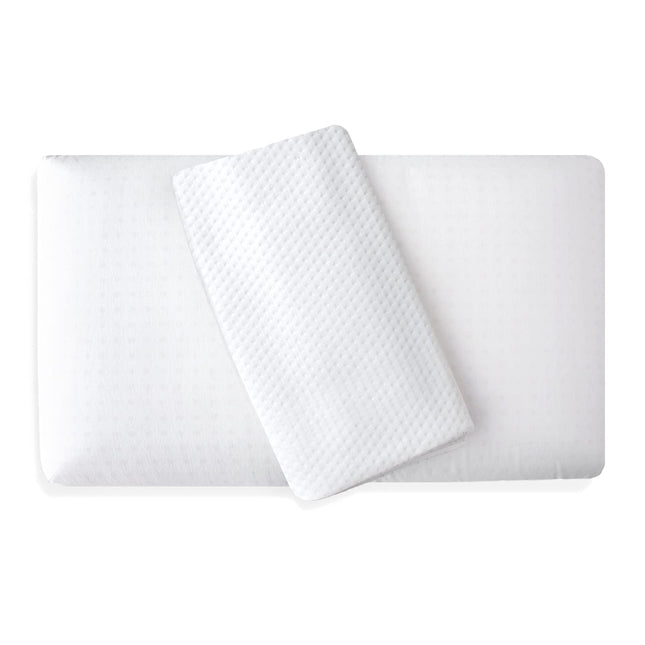 Siebenschläfer ortopēdiskais kakla atbalsta spilvens ar baltu pārvalku - viskozes putu spilvens ar augstumu 12 cm (70 x 35 cm)