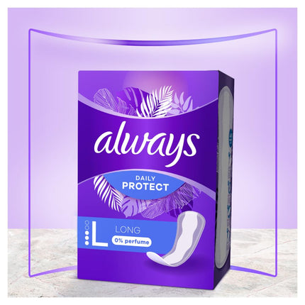 Always Daily Protect ikdienas ieliktnīši sievietēm, garie (64 ieliktnīši), Gigapack, bez smaržas
