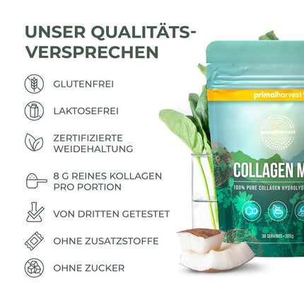Kolagēna pulveris no Primal Harvest - bioaktīvs augstākās kvalitātes kolagēna komplekss, ilgtspējīgi barots ar zāli, kolagēna hidrolizāts, bezgaršīgs, optimāla šķīdība (Primal Collagen MCT (1 iepakojums))