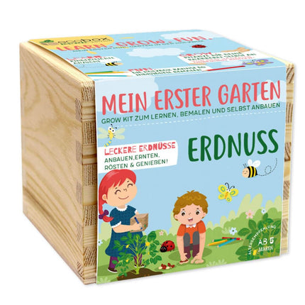 Feel Green ecobox bērnu izdevums zemesrieksts, ilgtspējīga dāvanu ideja (100% videi draudzīga), audzē pats/audzēšanas komplekts, ražots Austrijā