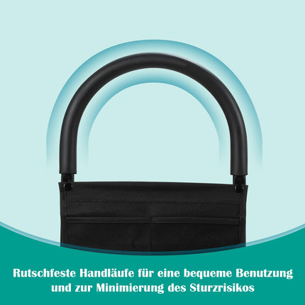 Fiqops stāvgulta, stāvgulta senioriem, stāvgultas ar atbalsta kājām un uzglabāšanas somu, regulējams stāvgultas augstums, rokturi senioriem, kritienu aizsardzība
