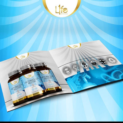 LN Lactobacillus Reuteri | 90 probiotisko Lactobacillus Reuteri kapsulas – 5 miljardi CBU L-Reuteri vienā porcijā | Augstas devas L-reiteri uztura bagātinātājs | Bez ĢMO, glutēna un alergēniem