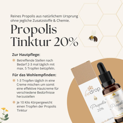 Organiskie propolisa pilieni 20% augstā devā - propolisa ekstrakts tieši no biškopja - bioloģiska kvalitāte, bez piedevām