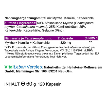 MIRAS + KUMEĻU + KAFIJAS OGLES 120 pulverveida kapsulas saspringtām zarnām saskaņā ar ĀJURVĒDU un Hildegardas fon Bingenes receptēm - TĪRA DABA - BEZ PIEDEVĀM [2 mēneši] 27160-120