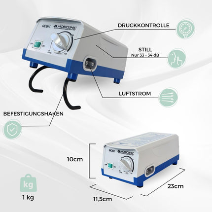 Mobiclinic®, Pretatspiedienu matracis, Modelis mobi 1, Ar kompresora motoru, Piepūšamais matracis, Maiņstrāvas cikls, Eiropas zīmols, I pakāpes izgulējumiem, 200 x 90 cm, 130 šūnas, Krāsa violeta