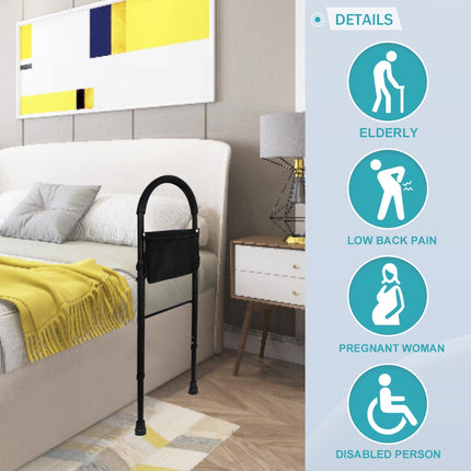 Kaucytue drošības gultas margas Drošas gultas margas vecāka gadagājuma cilvēkiem ar uzglabāšanas somu un atbalsta kājām, gultas margu aizsardzība pret kritieniem, gultas stāvvada gultas rokturis ar regulējamu augstumu