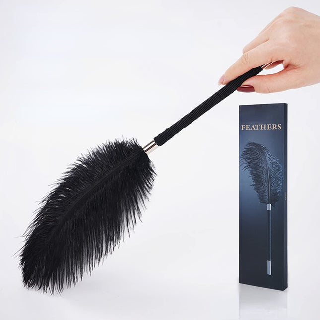 Erotiska spalva - SM Flirting Tempting Feather, Pāru erotiskie produkti Mazas seksa rotaļlietas verdzības seksam, Erotiska kutināšana, Melna (Melna)