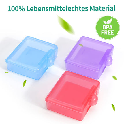 Opret 3 tablešu iepakojuma kaste, tablešu konteiners lietošanai ceļā, mazs pārnēsājams tablešu kaste, mazs tablešu konteiners vitamīniem, zivju eļļai un tabletēm (zili violeti rozā)