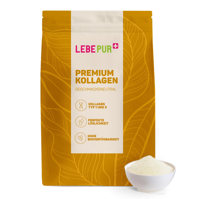 Lebepur kolagēna pulveris 550g - bioaktīvs augstākās kvalitātes kolagēna hidrolizāts - 1. un 3. tipa peptīdi - bez hormoniem un antibiotikām - ļoti labi šķīstošs un bezgaršīgs