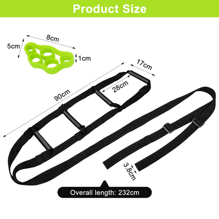 VOSSOT gultas kāpņu pacelšanas palīglīdzeklis, gultas margu palīgrokturis, regulējamas gultas kāpnes, virvju kāpnes, gultas atbalsta ierīces, regulējamas ar pirkstu trenažieri vecāka gadagājuma cilvēkiem, slimniekiem, invalīdiem, 232 cm × 18 cm