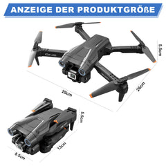 Drons ar 4K kameru, salokāms RC drons RC kvadrokopters ar 1080P HD dubulto kameru, FPV pārraidi, 2 akumulatoriem, žestu vadību, augstuma noturēšanu, vienas pogas pacelšanos/nosēšanos 3D pagriezienus iesācējiem (melns)