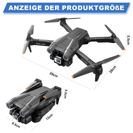 Drons ar 4K kameru, salokāms RC drons RC kvadrokopters ar 1080P HD dubulto kameru, FPV pārraidi, 2 akumulatoriem, žestu vadību, augstuma noturēšanu, vienas pogas pacelšanos/nosēšanos 3D pagriezienus iesācējiem (melns)