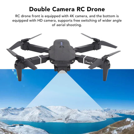 4 asu RC drons ar dubultu 4K HD kameru pieaugušajiem un iesācējiem, 3D rotācija, salokāms FPV RC kvadrokopters ar planēšanu, noturēšanu lielā augstumā, lidojuma trajektoriju, lietotnes savienojumu