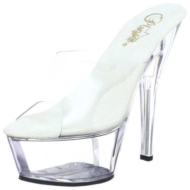 Pleaser KISS-201 sieviešu sandales, caurspīdīgas (CLR/CLR), EU 39 (UK 6) (US 9)