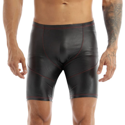 iEFiEL vīriešu bokseršorti, apakšbikses, biksītes, hipsteri, lakota āda, mitrā izskata vīriešu apakšveļa, melna, ML, XL, XXL, melna, XXL