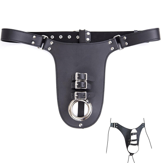 SUPKTHDY vīriešu apakšveļa ar mitru izskatu, T veida muguras G-string bezsavienojuma apakšveļa, ādas apakšveļa, mini biksītes, atvērta starpenes apakšbiksītes, regulējama josta ar sprādzi, seksīgas biksītes, kluba apģērbs