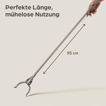 Praknu metāla atkritumu knaibles - Stabils un izturīgs atkritumu satvērējs 95 cm - Ideāli piemērots mājām un dārzam - Ergonomisks rokturis - Nav nepieciešams noliekties