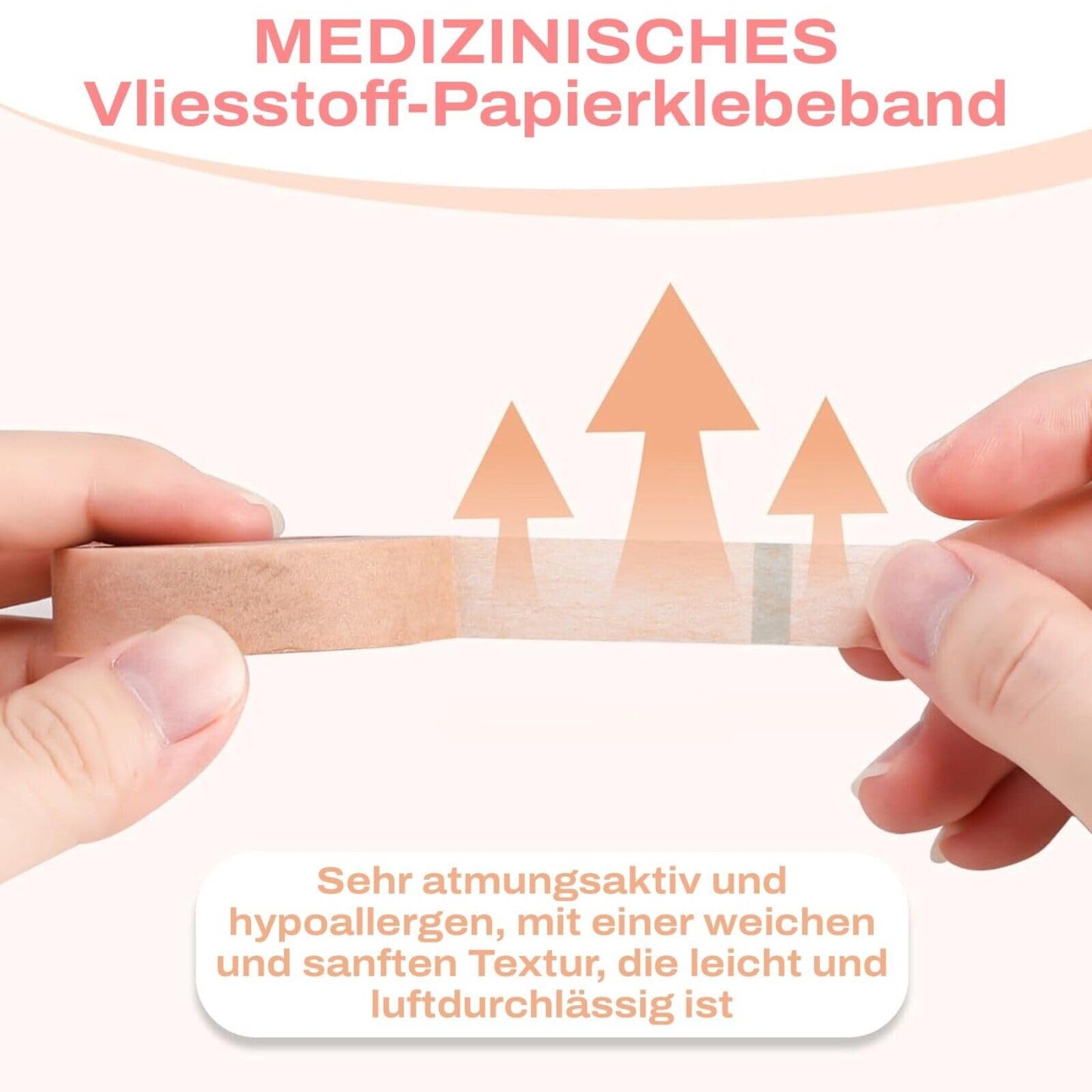 3M mikroporu lentes neausta plāksteris ādas krāsai ar uzklāšanas uzgaļiem no P-Beauty - medicīniskā līmlente skropstu pieaudzēšanai, ādas plāksteris hipoalerģisks, elpojošs, ūdensnecaurlaidīgs (1,25 cm x 9,14 m, 1 rullis)