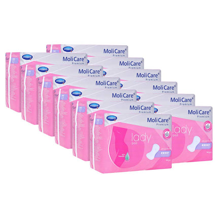 12x MoliCare Premium dāmu higiēniskās paketes 4,5 pilieni, 14 gabali | Iepakojums (14 gabali)
