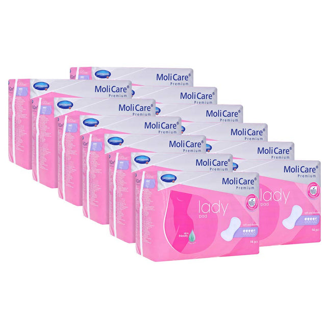 12x MoliCare Premium dāmu higiēniskās paketes 4,5 pilieni, 14 gabali | Iepakojums (14 gabali)
